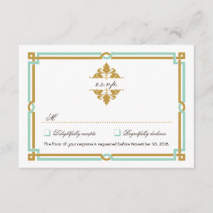 Cartons Réponse Monnaie et Mariage d'or Art Déco Vintage