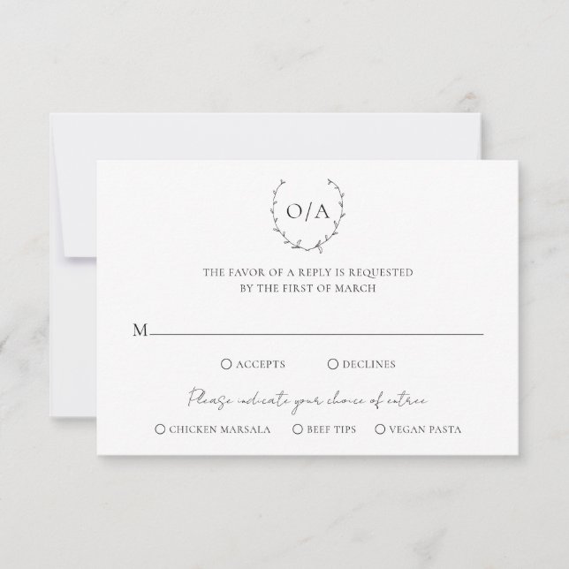 Cartons Réponse Monogramme classique Cimier de couronne de couronn (Devant)