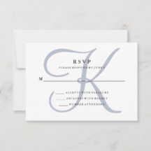 Monogramme classique moderne | Dusty Blue Mariage