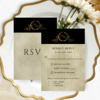 Monogramme de Champagne Noir et Or sans repas