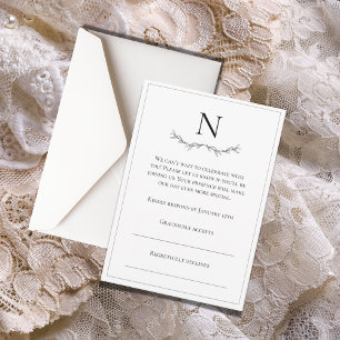 Cartons Réponse Monogramme noir et blanc moderne