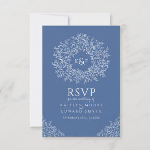 Cartons Réponse Monographie de feuille dessinée à la main bleue RS