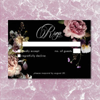 Moody foncé Pastel Opulent Floral Noir Non Dîner