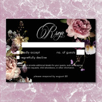 Moody foncé Pastel Opulent Floral Noir Non Dîner