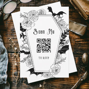 Cartons Réponse Moody Gothic Mariage QR Code Site Web