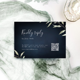 Cartons Réponse Moody marine minima verdure mariage QR code