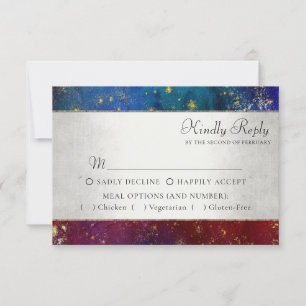 Cartons Réponse Moody Ombre Dark Jewel Tone Gold Stars Entree