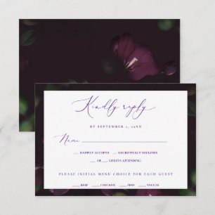 Cartons Réponse Moody Purple Blooms Mariage gothique