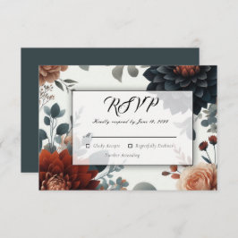 Cartons Réponse Moody Rustic Fall Florals Mariage