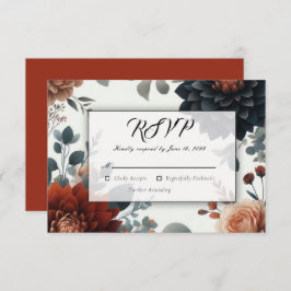 Cartons Réponse Moody Rustic Fall Florals Mariage
