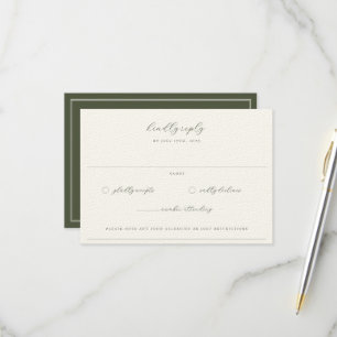 Cartons Réponse Moss Green Beige Mariage