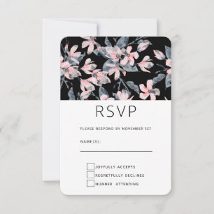 Cartons Réponse Motif d'aquarelle rose et gris