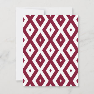 Cartons Réponse Motif de diamants de Bourgogne et blanc