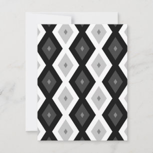 Cartons Réponse Motif diamant noir, blanc et gris