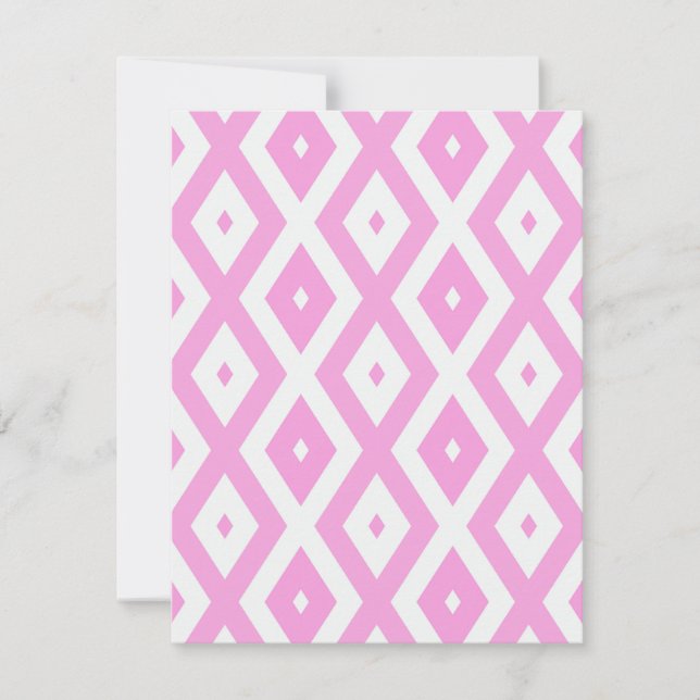 Cartons Réponse Motif en diamant rose et blanc (Devant)