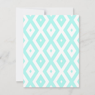 Cartons Réponse Motif en diamant Turquoise et blanc
