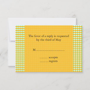 Cartons Réponse Motif Jaune et Vert En vichy