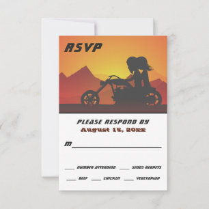 Cartons Réponse Moto Couple Mountain Sunset/Sunrise Mariage