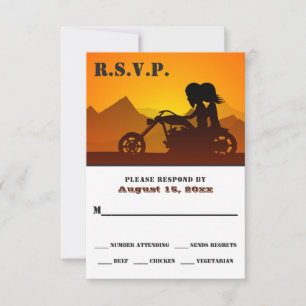 Cartons Réponse Moto Couple Mountain Sunset/Sunrise Mariage