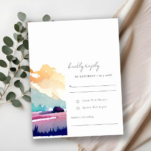 Cartons Réponse Mountain Country Lilac Field Mariage paysager
