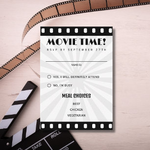 Cartons Réponse Movie Film Strip Mariage noir et blanc