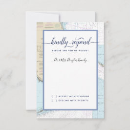 Cartons Réponse #Nautical #Mariage Sud #Florida avec nom de l'invi
