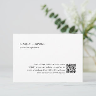 Cartons Réponse Nettoyer noir et blanc QR Code moderne Mariage