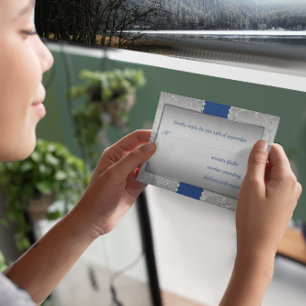 Cartons Réponse N'importe quel Mariage couleur en argent en bleu