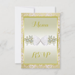 Cartons Réponse Noces Paillettes Dorées, Fleurs de Diamant et Ruba