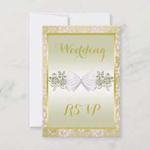 Cartons Réponse Noces Paillettes Dorées, Fleurs de Diamant et Ruba