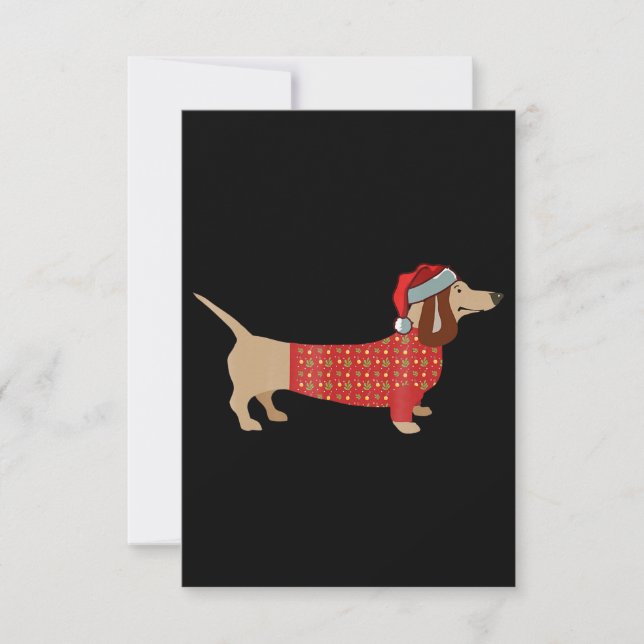 Cartons Réponse Noël Weiner Dachshund Doxie Dans Chien (Devant)