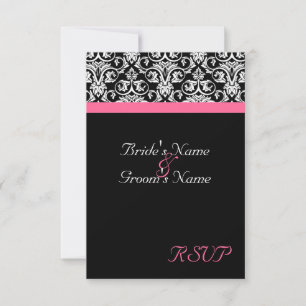 Cartons Réponse Noir avec Mariage de passion rose correspondant RS
