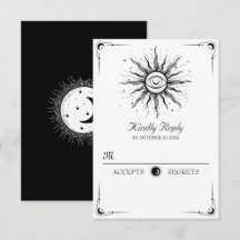 Noir blanc Lune soleil céleste tarot