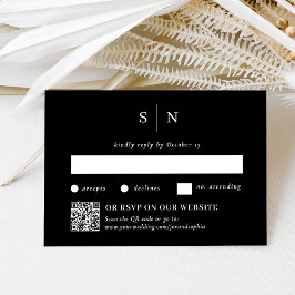 Cartons Réponse Noir minimal et chic | Code traditionnel et QR