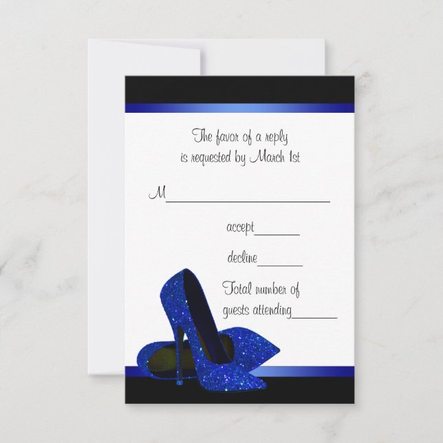 Cartons Réponse Noir Royal Bleu Haut talons femmes Anniversaire RS (Devant)