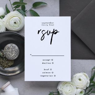Cartons Réponse Noms personnalisés modernes et élégants Mariage no