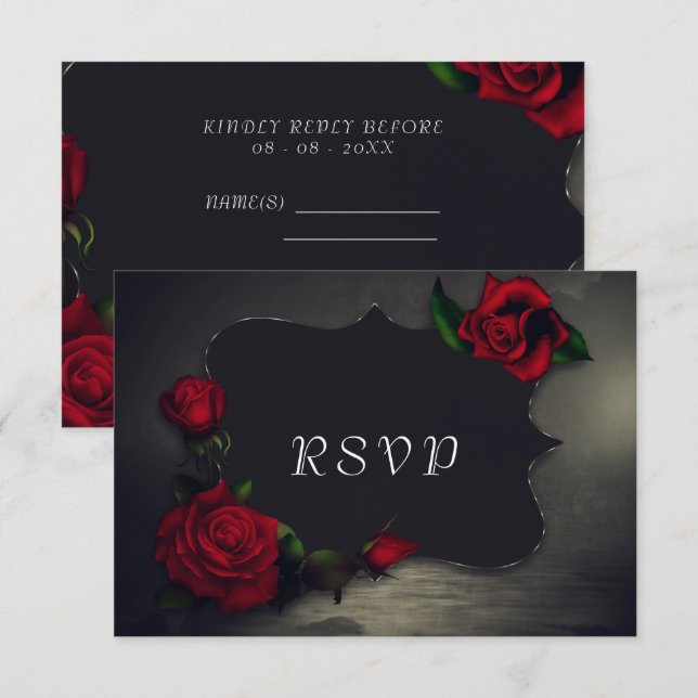 Cartons Réponse Nostalgique gothique Amour Anniversaire (Devant / Derrière)