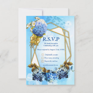 Cartons Réponse Nuances d'aquarelle bleue Hydrangeas