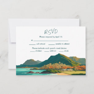 Cartons Réponse Oahu Hawaii Beach Mariage