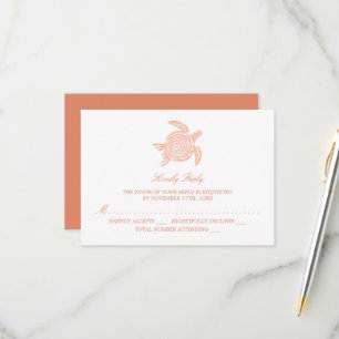 Cartons Réponse Ocean Sea Turtle, Soft Coral Beach Wedding