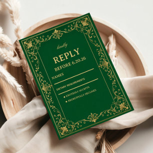 Cartons Réponse Œuvre d'art celtique baroque émeraude
