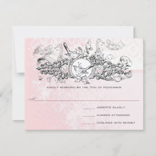 Cartons Réponse Oiseau d'amour rose défilement musical Monogramme