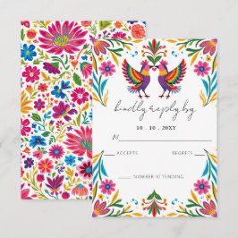 Cartons Réponse Oiseaux mexicains Otomi Vibrant Floral Fiesta Mari