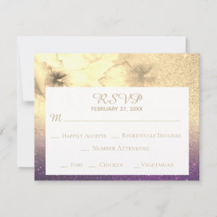 Cartons Réponse *~* Ombre Parties scintillant Eggplant jaune or RS