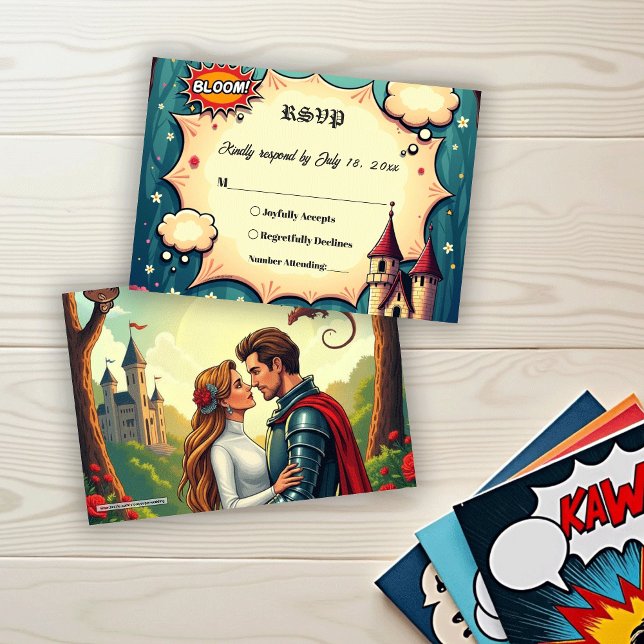 Cartons Réponse Once Upon A Time Woodland Castle Fairytale Wedding (Créateur téléchargé)