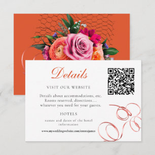 Cartons Réponse Orange and Pink Rose Détails Hébergement
