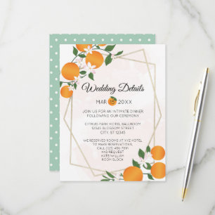 Cartons Réponse Orange Blossom Citrus Détails du Mariage Boîtier