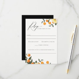 Cartons Réponse Orange Citrus Floral Mariage Alimentation Allergie