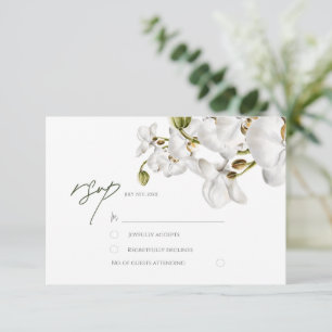 Cartons Réponse Orchidées Cadre Mariage Tropical Élégant