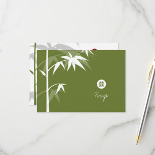Cartons Réponse Oriental Asiatique Bambou Tree Simple Mariage chin